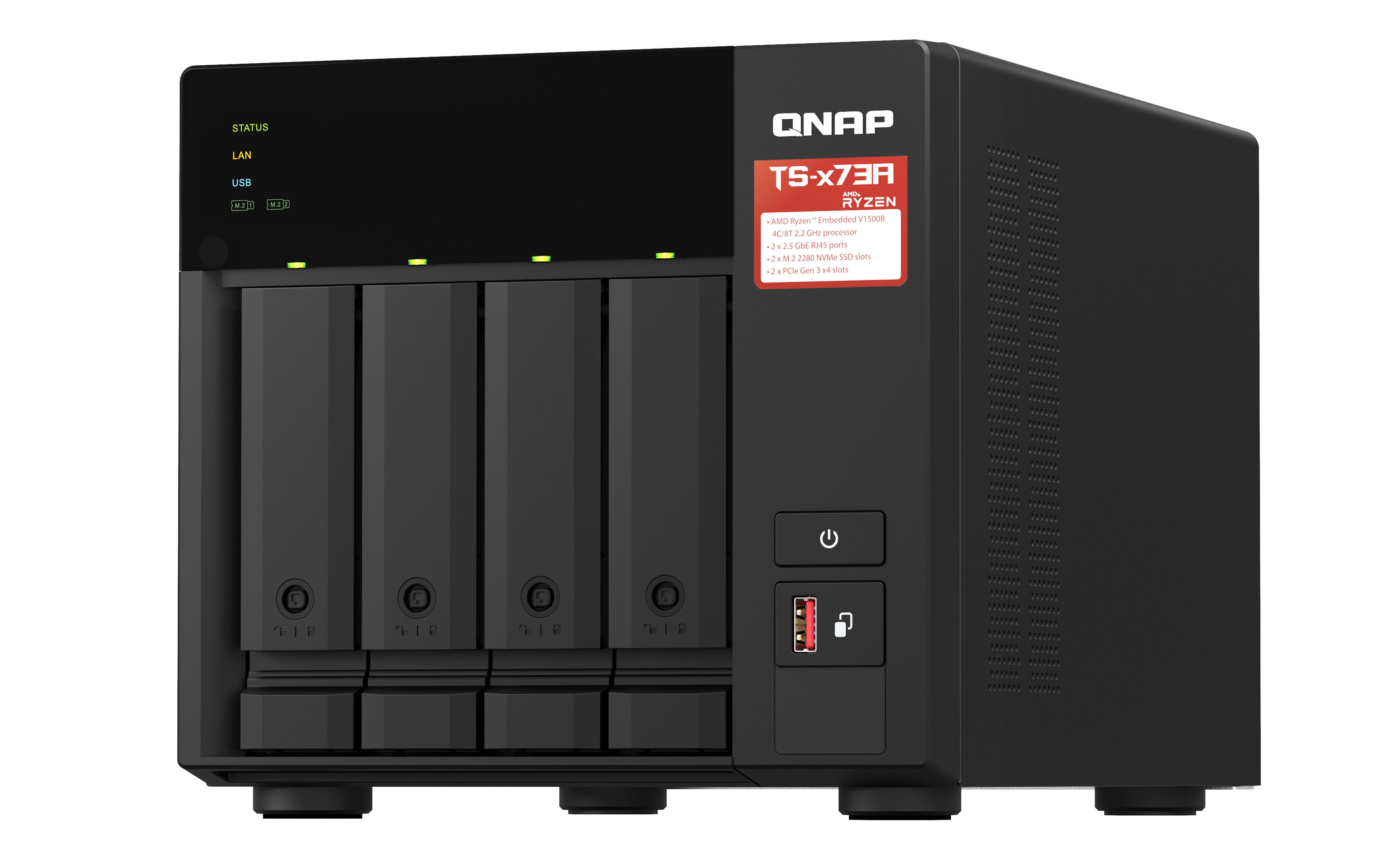 Qnap  TS-473A NAS Tower Collegamento ethernet LAN Nero V1500B 