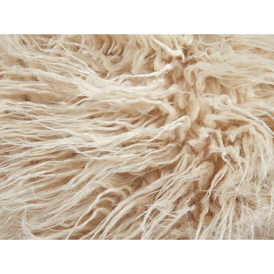 Beliani Pouf en Fourrure synthétique Boho TUKKI  