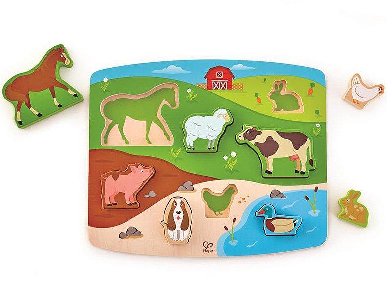 Hape  Puzzle Bauernhoftiere (9Teile) 