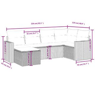 VidaXL Garten sofagarnitur poly-rattan  