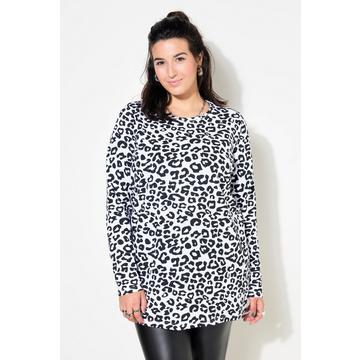 Maglia con maniche lunghe e stampa leopardata