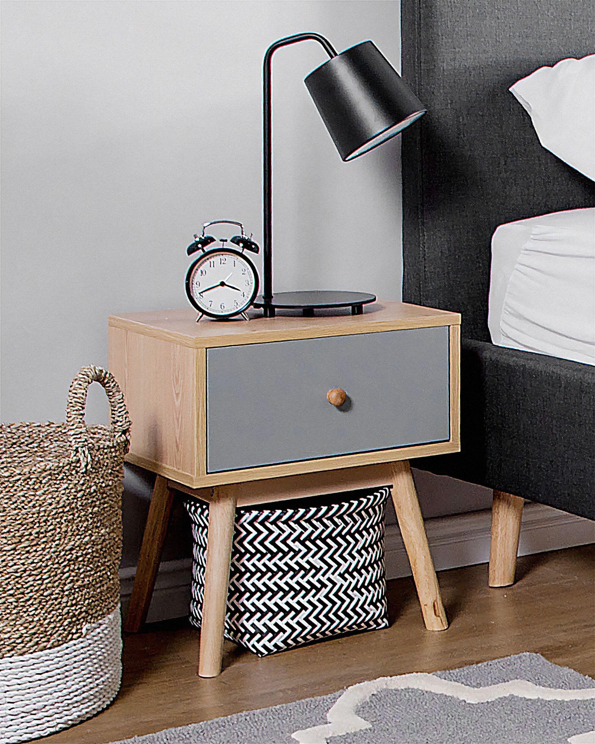 Beliani Table de nuit à 1 tiroir en Panneau de particules Rétro ARVADA  