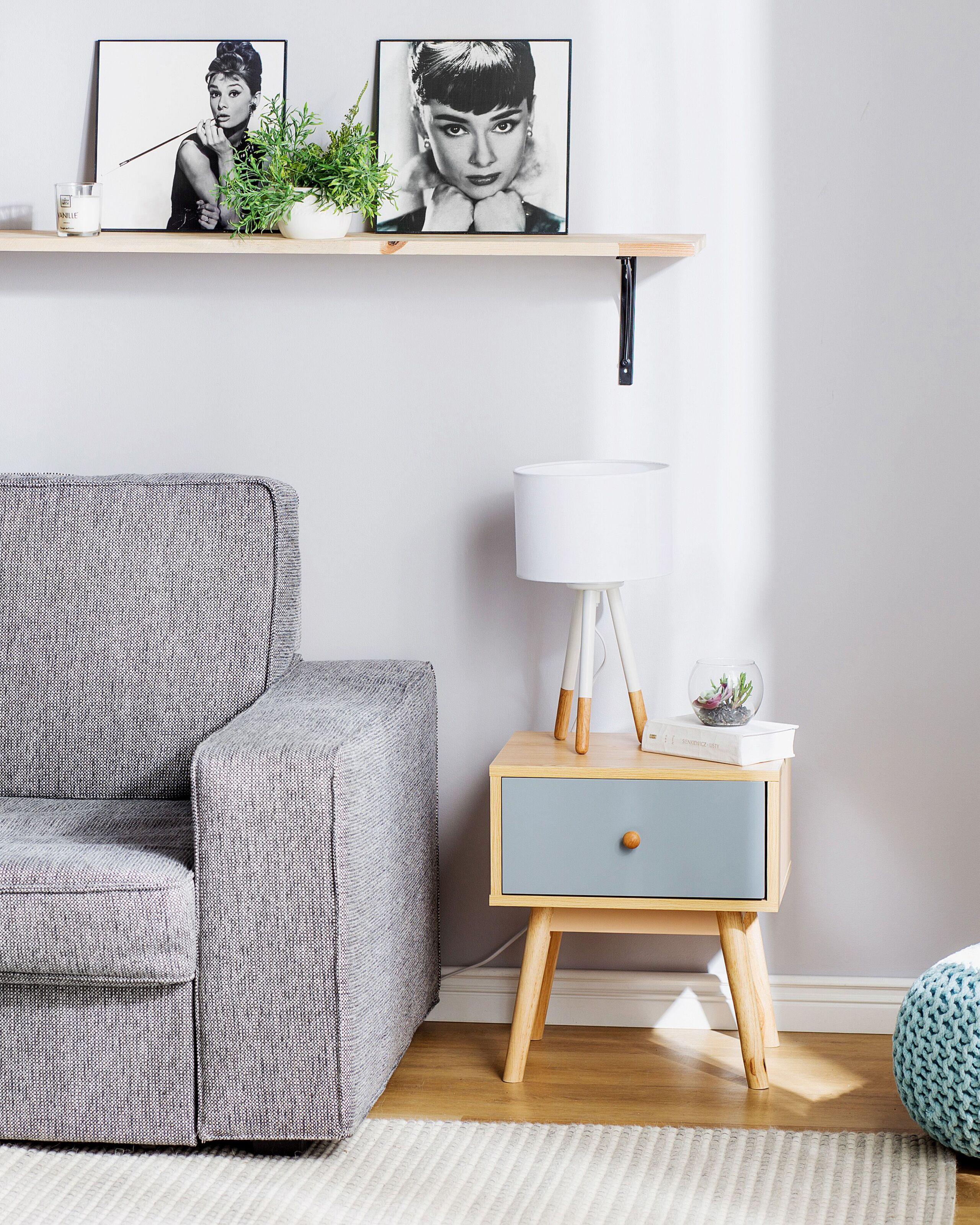 Beliani Comodino 1 cassetto en Truciolato Retrò ARVADA  