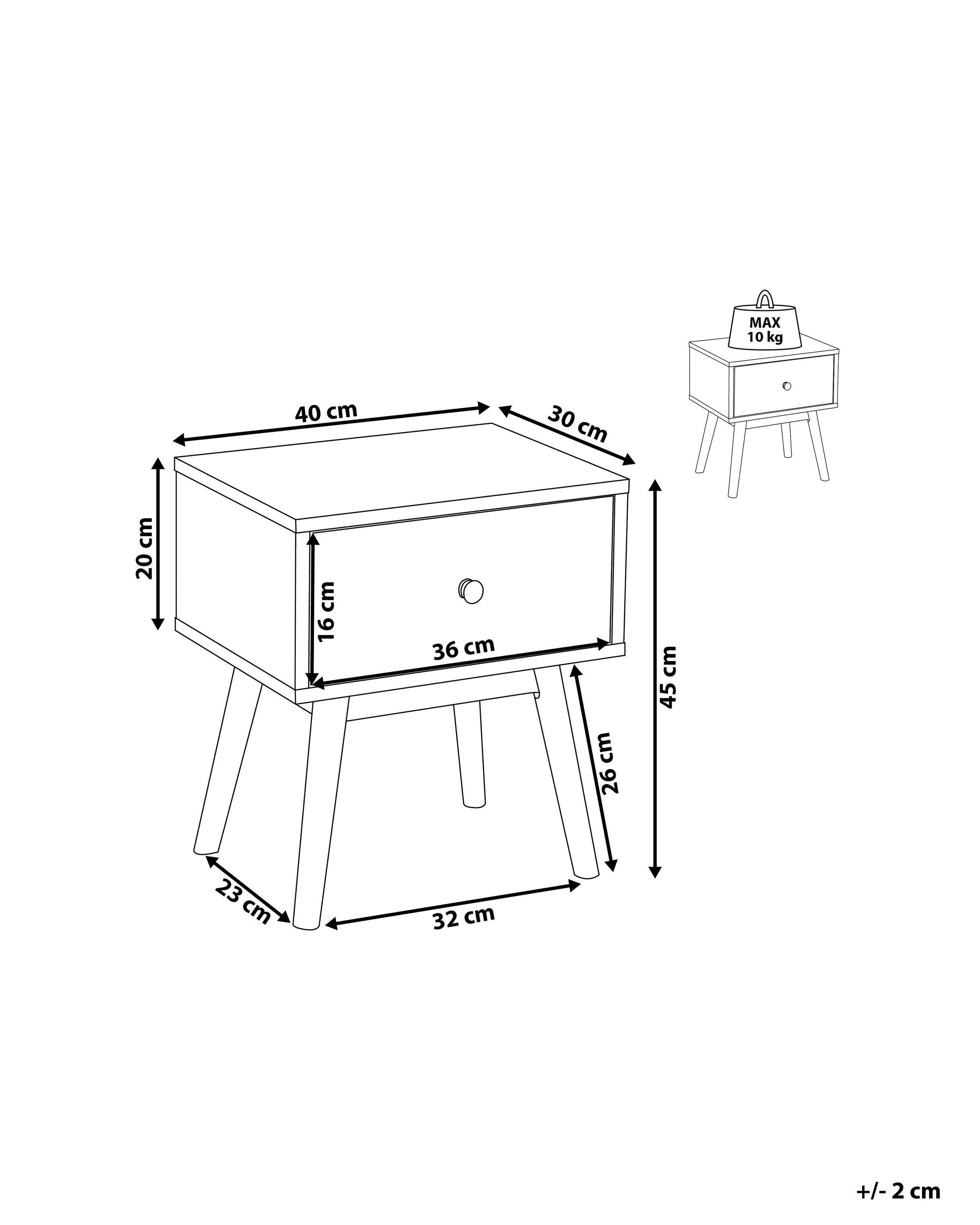Beliani Comodino 1 cassetto en Truciolato Retrò ARVADA  