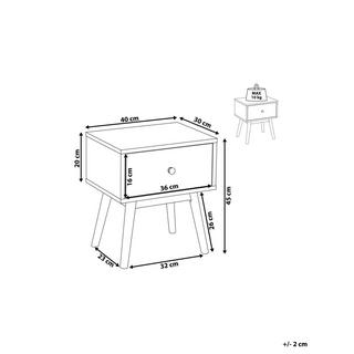 Beliani Comodino 1 cassetto en Truciolato Retrò ARVADA  