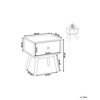 Beliani Table de nuit à 1 tiroir en Panneau de particules Rétro ARVADA  