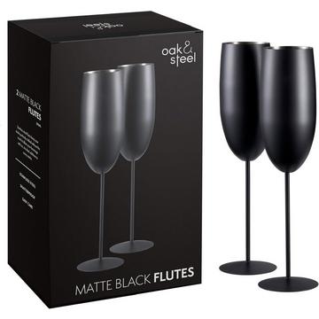 Edelstahl Sektgläser Flute Matt 2er-Set