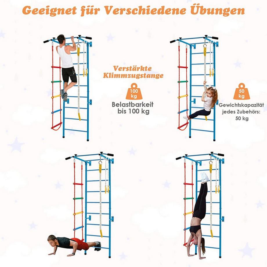Northix Ensemble de murs de gymnastique d'intérieur pour enfants  