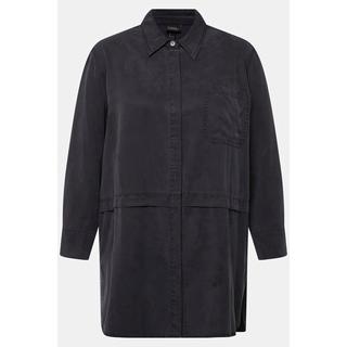 Ulla Popken Camicia in Lyocell a Maniche Lunghe con Cucitura Trasversale  