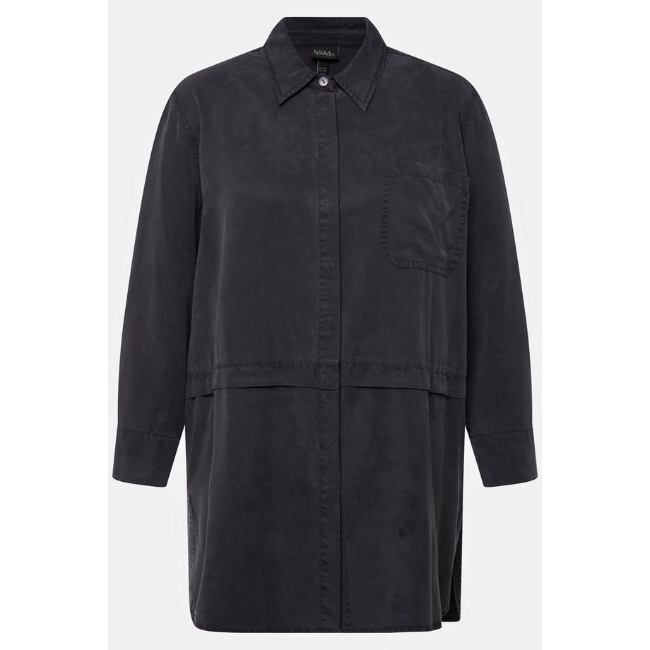 Ulla Popken Chemisier en Lyocell à Manches Longues avec Couture Horizontale  