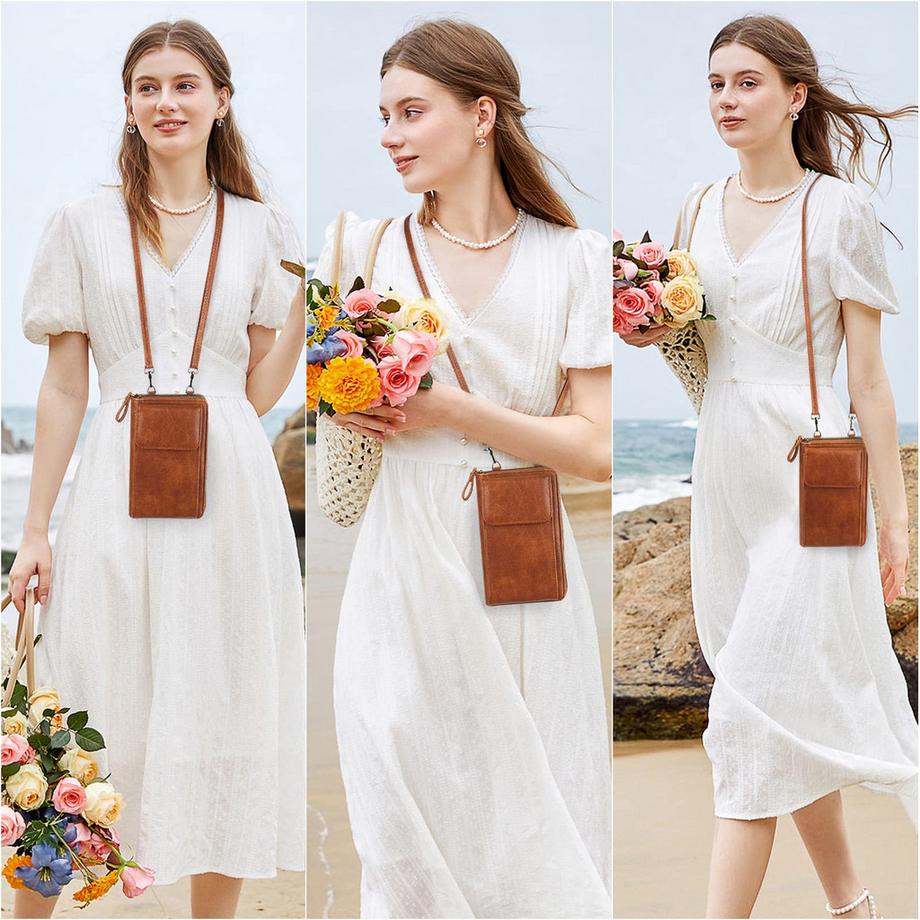 Only-bags.store Sacoche Téléphone Portefeuille Bandoulière Couleur Unie  