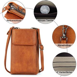 Only-bags.store Handytasche mit Portemonnaie, zum Umhängen, einfarbige Handy-Brieftasche Handytasche mit Portemonnaie, zum Umhängen, einfarbige Handy-Brieftasche 