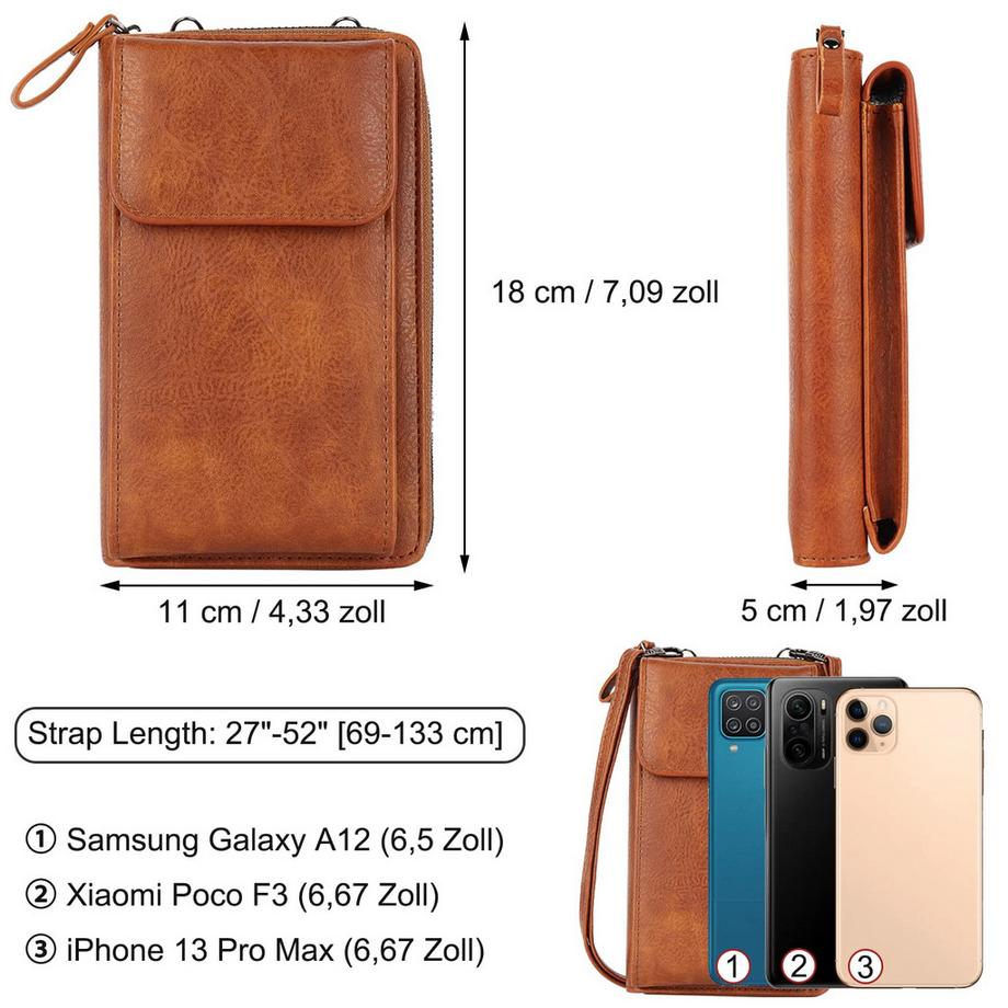 Only-bags.store Sacoche Téléphone Portefeuille Bandoulière Couleur Unie  