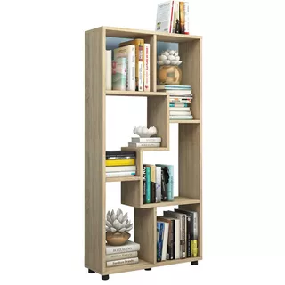 VCM Étagère en bois Étagère à livres Étagère à médias Rangement Séparation de pièce Étagère déco Blina  