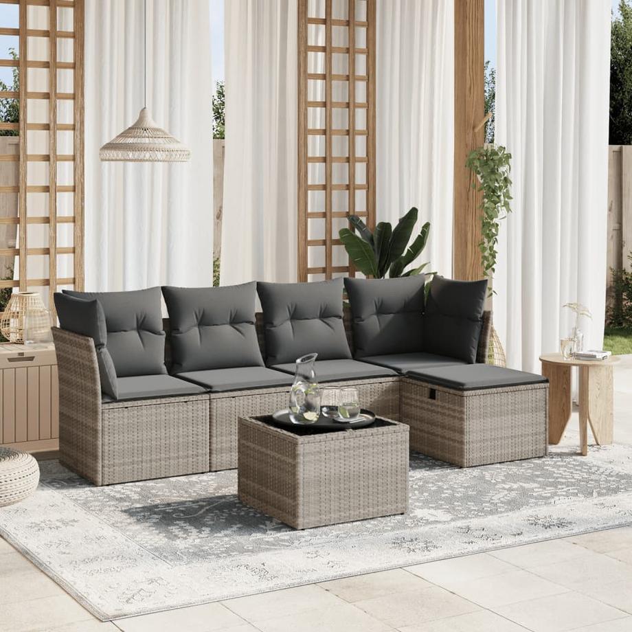 VidaXL set divano da giardino Polirattan  