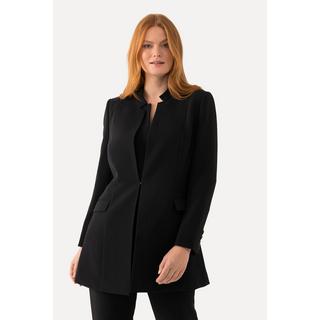 Ulla Popken  Blazer in acetato con collo alto e gancino 