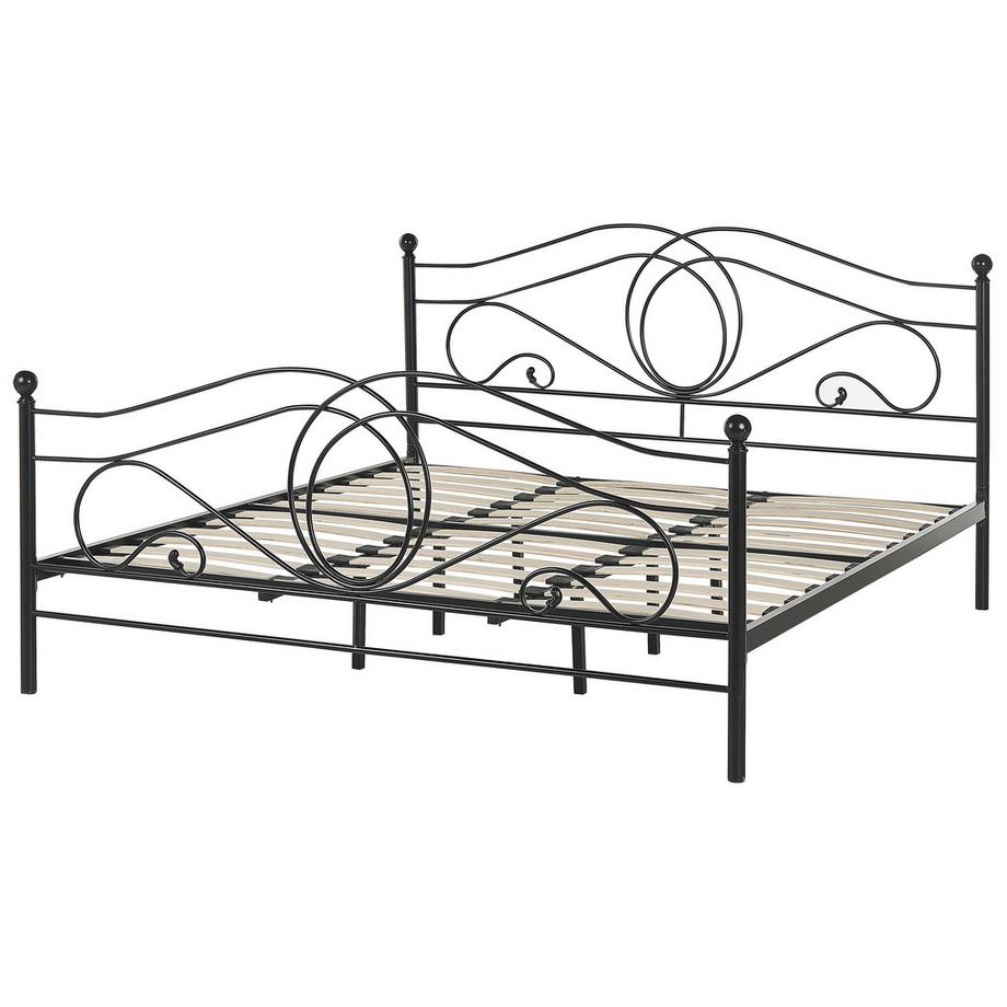 Beliani Lit avec sommier en Acier Rétro LYRA  