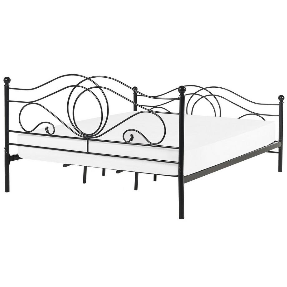 Beliani Lit avec sommier en Acier Rétro LYRA  