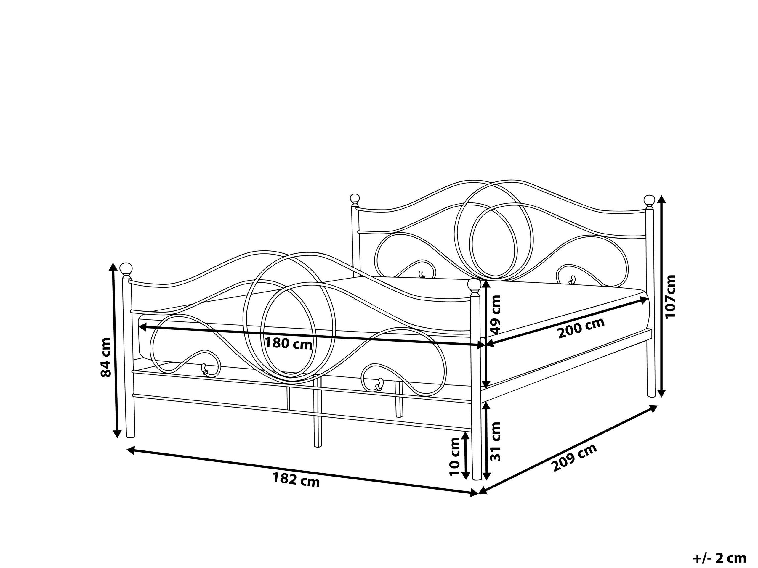 Beliani Bett mit Lattenrost aus Stahl Retro LYRA  