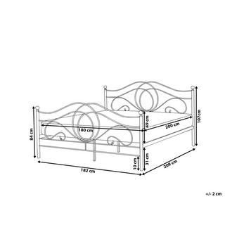 Beliani Bett mit Lattenrost aus Stahl Retro LYRA  