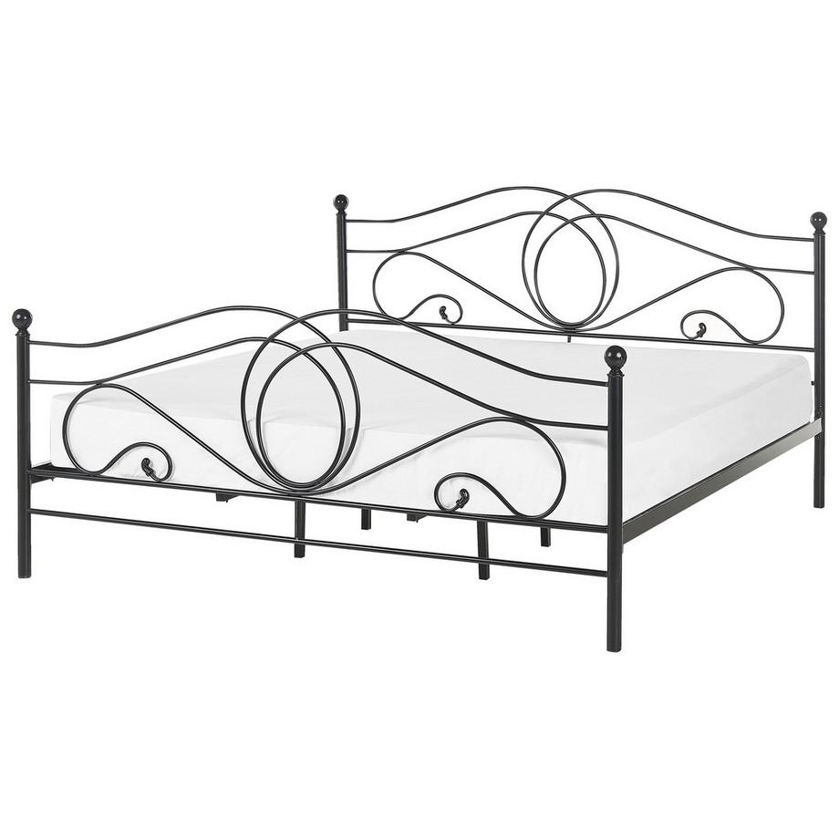 Beliani Lit avec sommier en Acier Rétro LYRA  