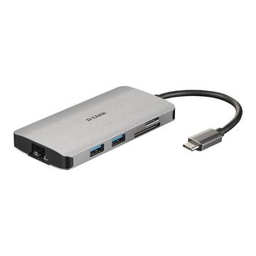 DUB-M810 replicatore di porte e docking station per notebook Cablato USB 3.2 Gen 1 (3.1 Gen 1) Type-C Argento