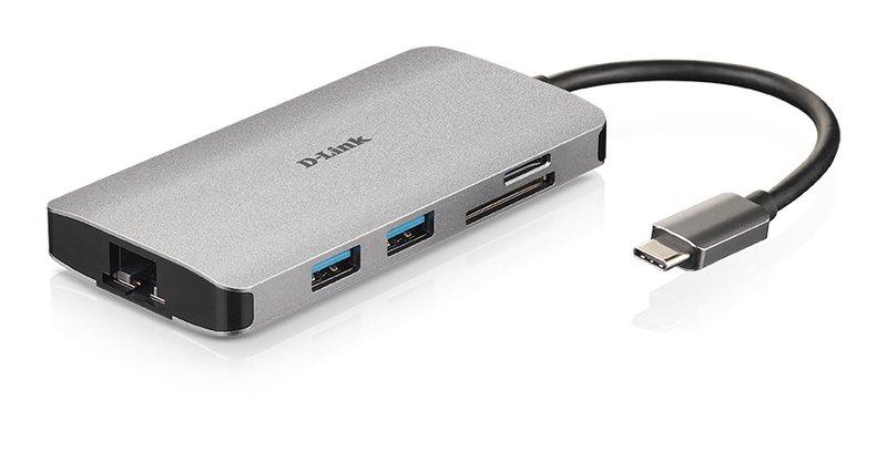 D-Link  DUB-M810 Notebook-Dockingstation & Portreplikator Kabelgebunden USB 3.2 Gen 1 (3.1 Gen 1) Type-C Silber 