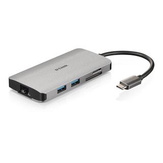 D-Link  DUB-M810 Notebook-Dockingstation & Portreplikator Kabelgebunden USB 3.2 Gen 1 (3.1 Gen 1) Type-C Silber 