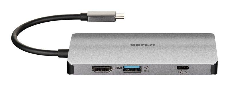 D-Link  DUB-M810 Notebook-Dockingstation & Portreplikator Kabelgebunden USB 3.2 Gen 1 (3.1 Gen 1) Type-C Silber 