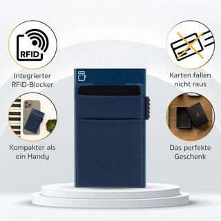 Only-bags.store  Kartenhalter mit Münzfach | Credit Card Holder Slim Wallet | Kartenhalter mit RFID-Geldbörse | Mini-Kreditkartenhalter Modern aus Aluminium 