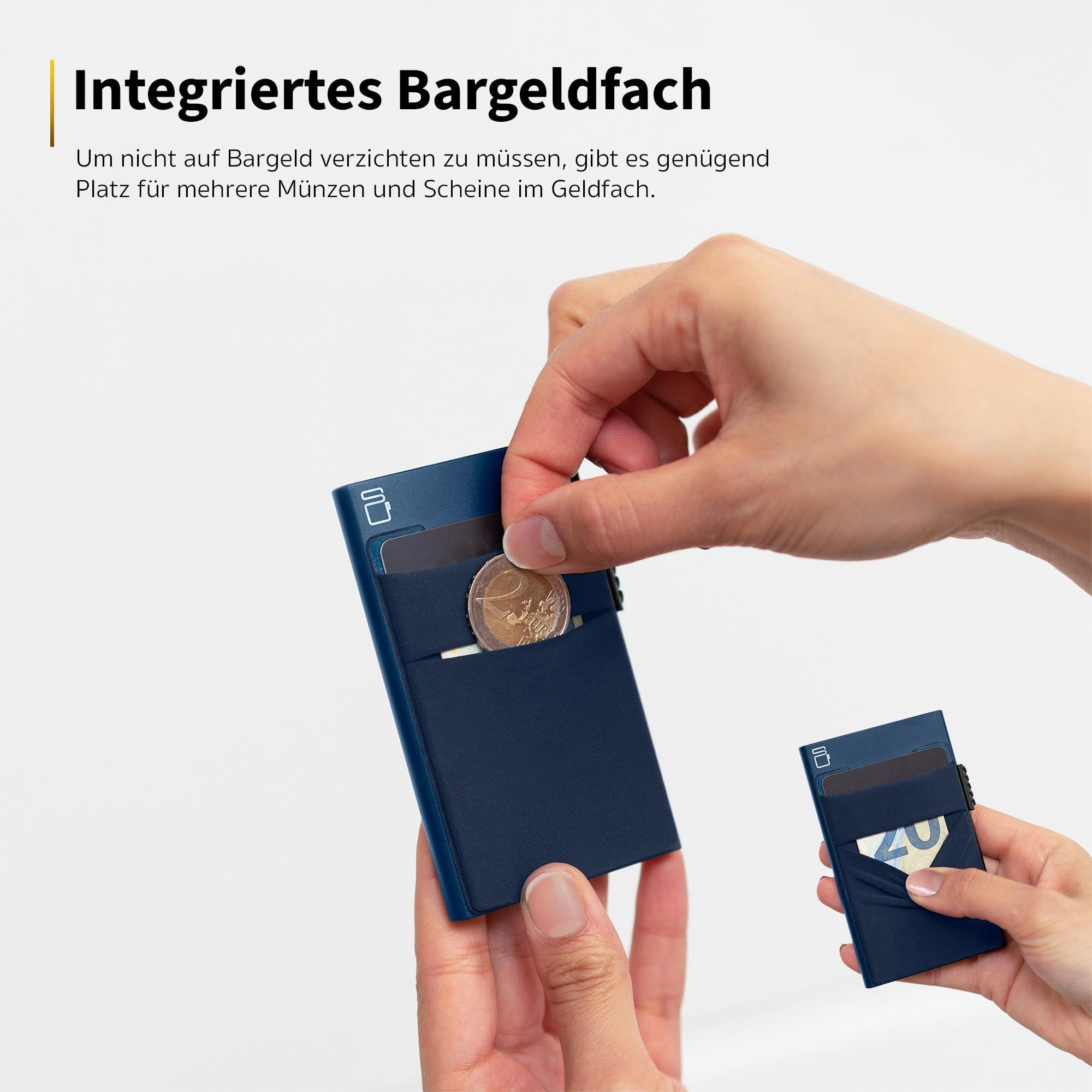 Only-bags.store  Porte-cartes avec pochette à monnaie | Porte-cartes de crédit portefeuille fin | Porte-cartes avec portefeuille RFID | Mini porte-cartes de crédit Moderne en aluminium 