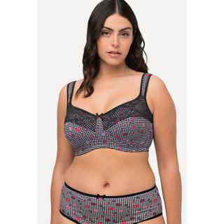 Ulla Popken  Reggiseno sostenitivo con pizzo, pied-de-poule e coppa C-E 