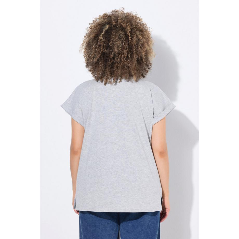 Ulla Popken T-shirt Oversize Scritta Girocollo Mezze Maniche  