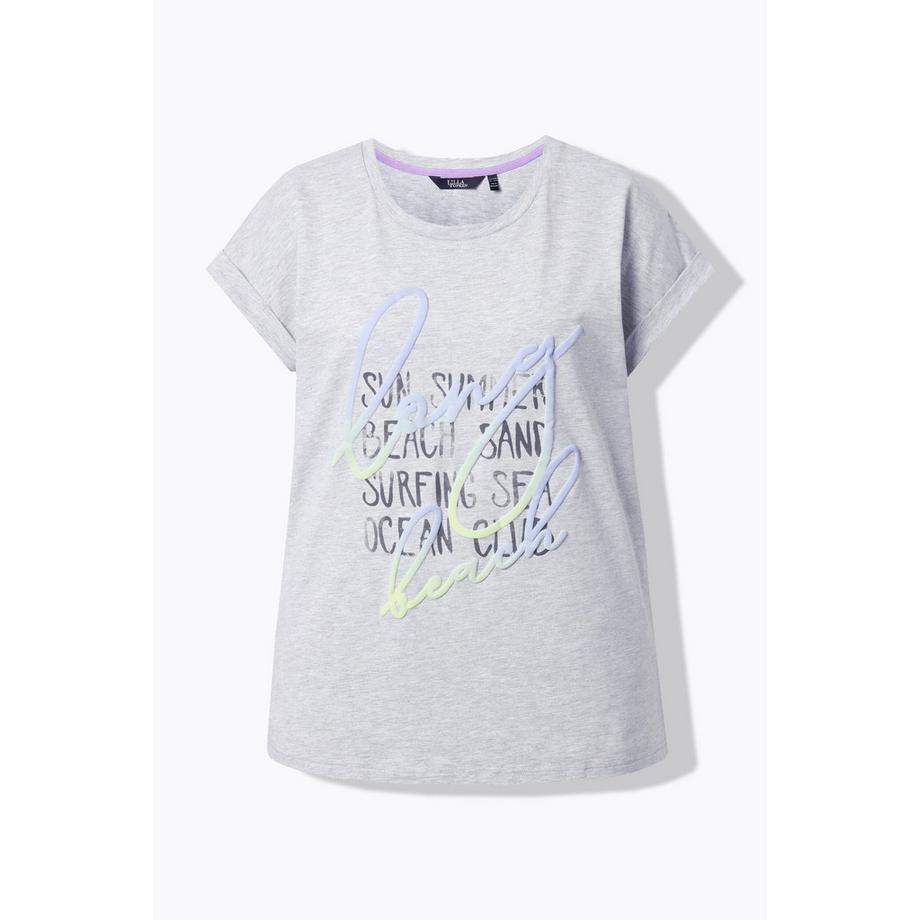 Ulla Popken T-shirt Oversize Scritta Girocollo Mezze Maniche  