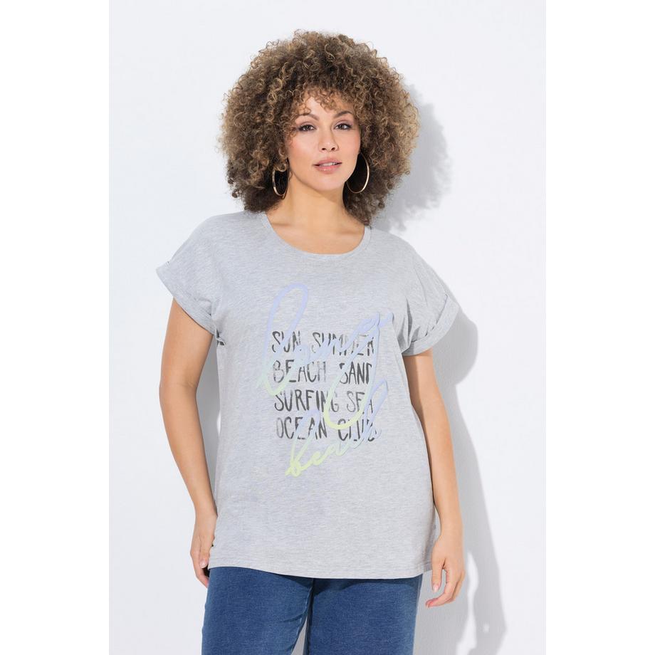 Ulla Popken T-shirt Oversize Scritta Girocollo Mezze Maniche  