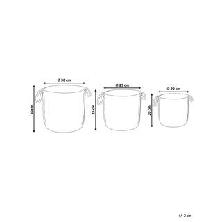 Beliani Set di 3 cestini en Iuta Boho WADH  