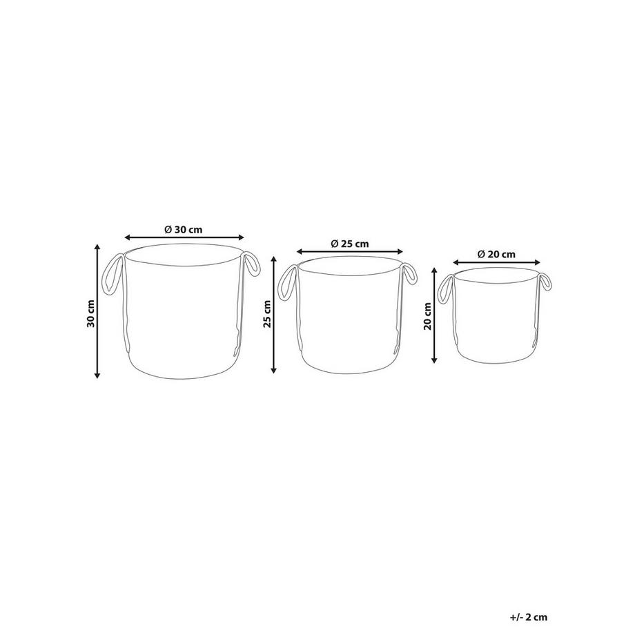 Beliani Set di 3 cestini en Iuta Boho WADH  