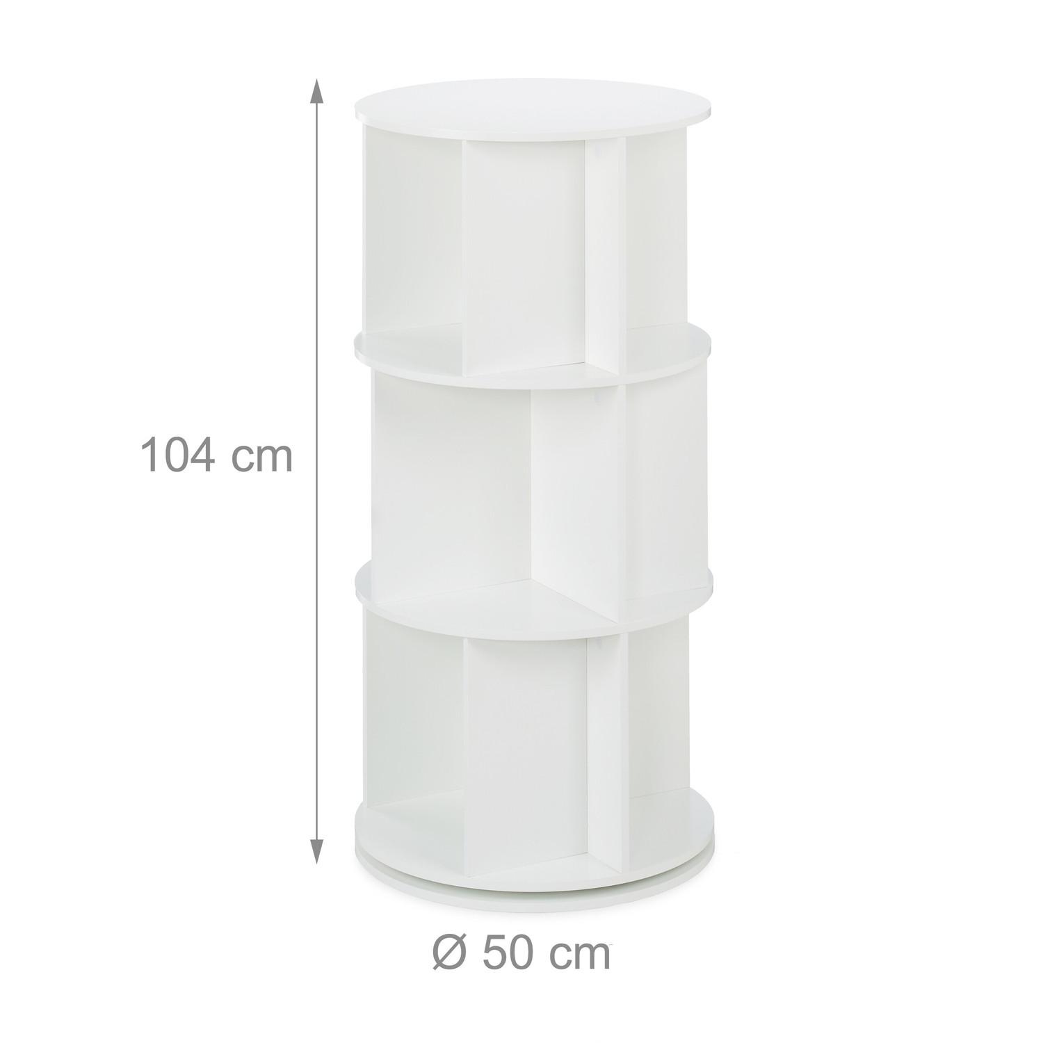 Northix Rundes drehbares Bücherregal  