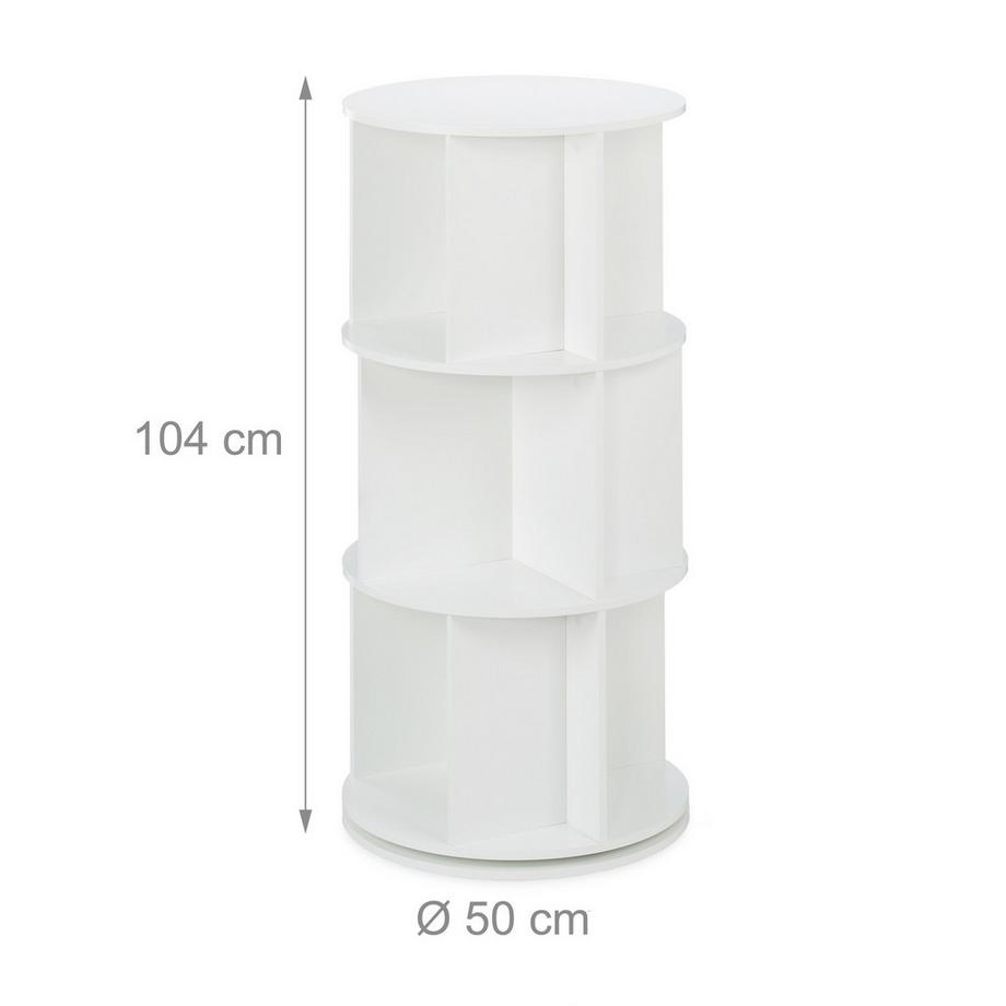 Northix Rundes drehbares Bücherregal  