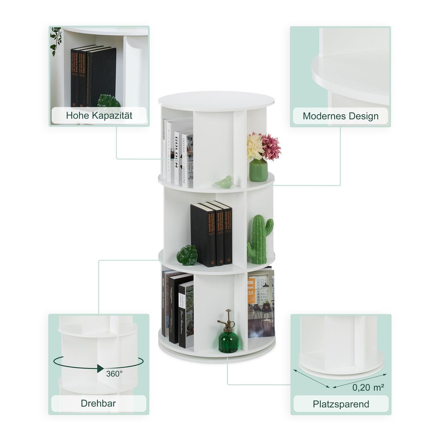 Northix Rundes drehbares Bücherregal  