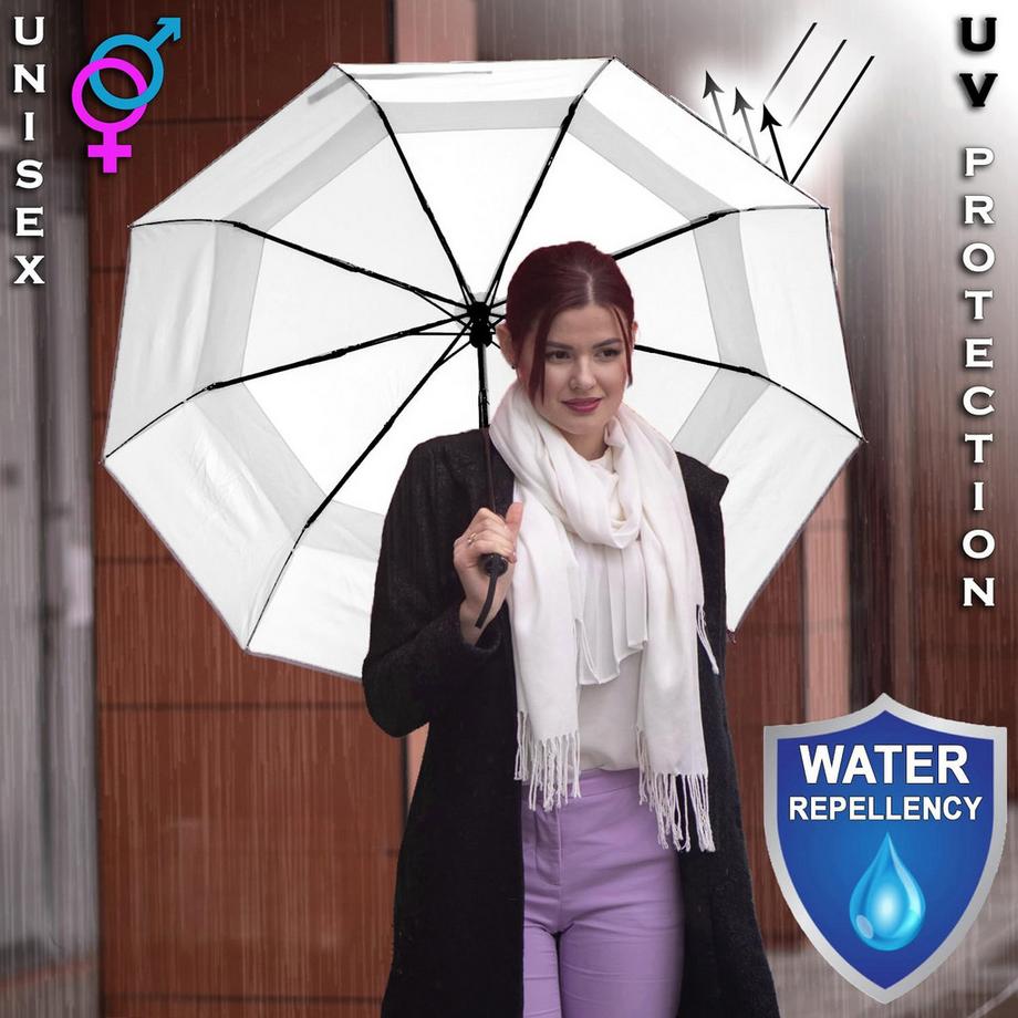 Alopini Parapluie de poche ouverture et fermeture automatique double canopée coupe-vent  