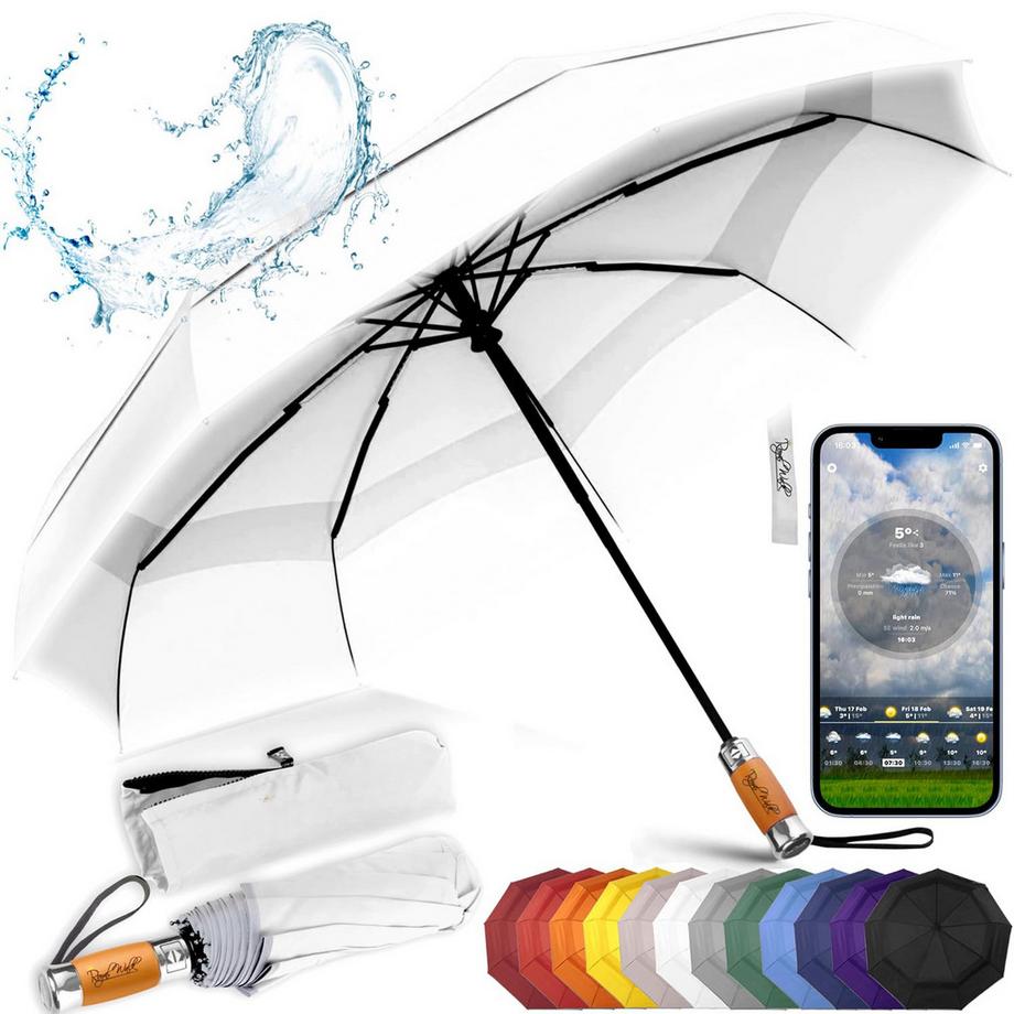 Parapluie Parapluie de poche Ouverture et fermeture automatique Double canopée coupe-vent