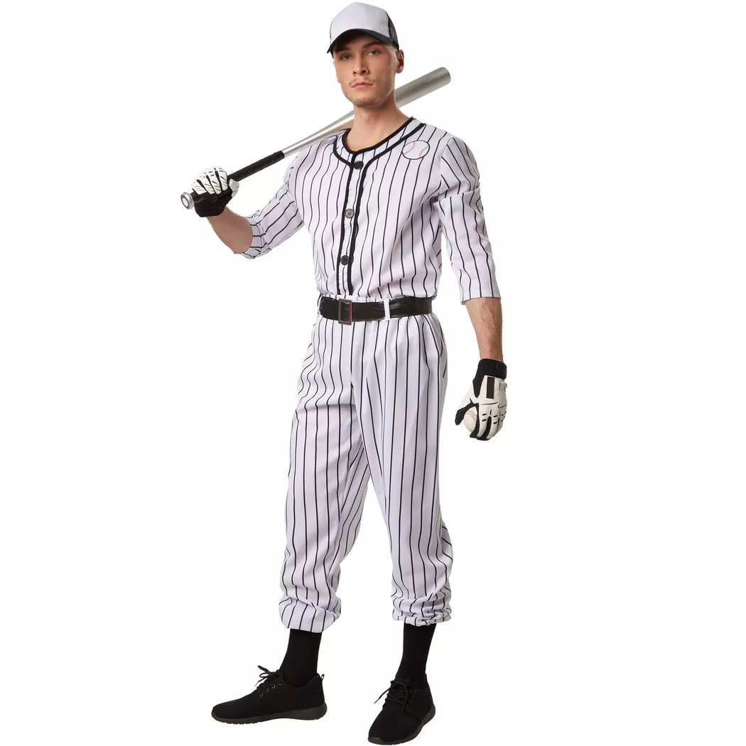 Tectake - Herrenkostüm Baseball, für Herren, Weiss, Größe L