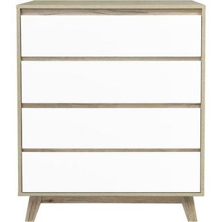 mutoni Cassettiera naturale 80x40x98 bianco  