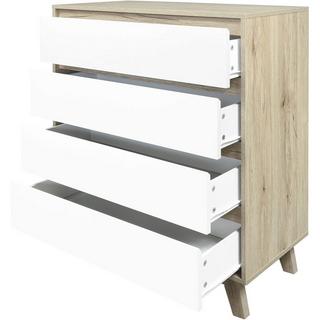 mutoni Kommode Natur 80x40x98 weiss  