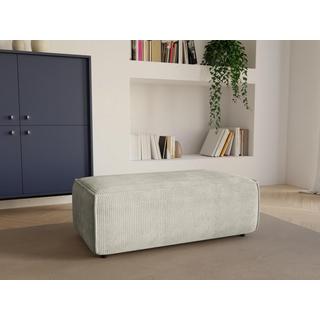 Vente-unique Pouf in Velluto a coste Beige AMELIA  