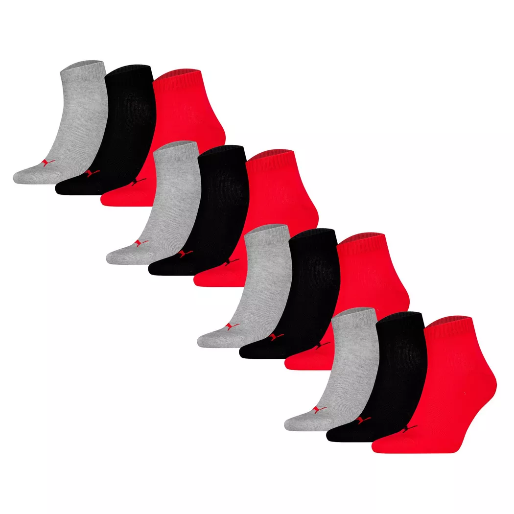Puma - Socken  12er Pack Stretch-Quarter Plain 12P, für Damen, Mediumgrau, Größe 39-42