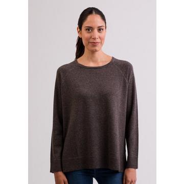 Pull à col rond en chachemire avec fentes latérales