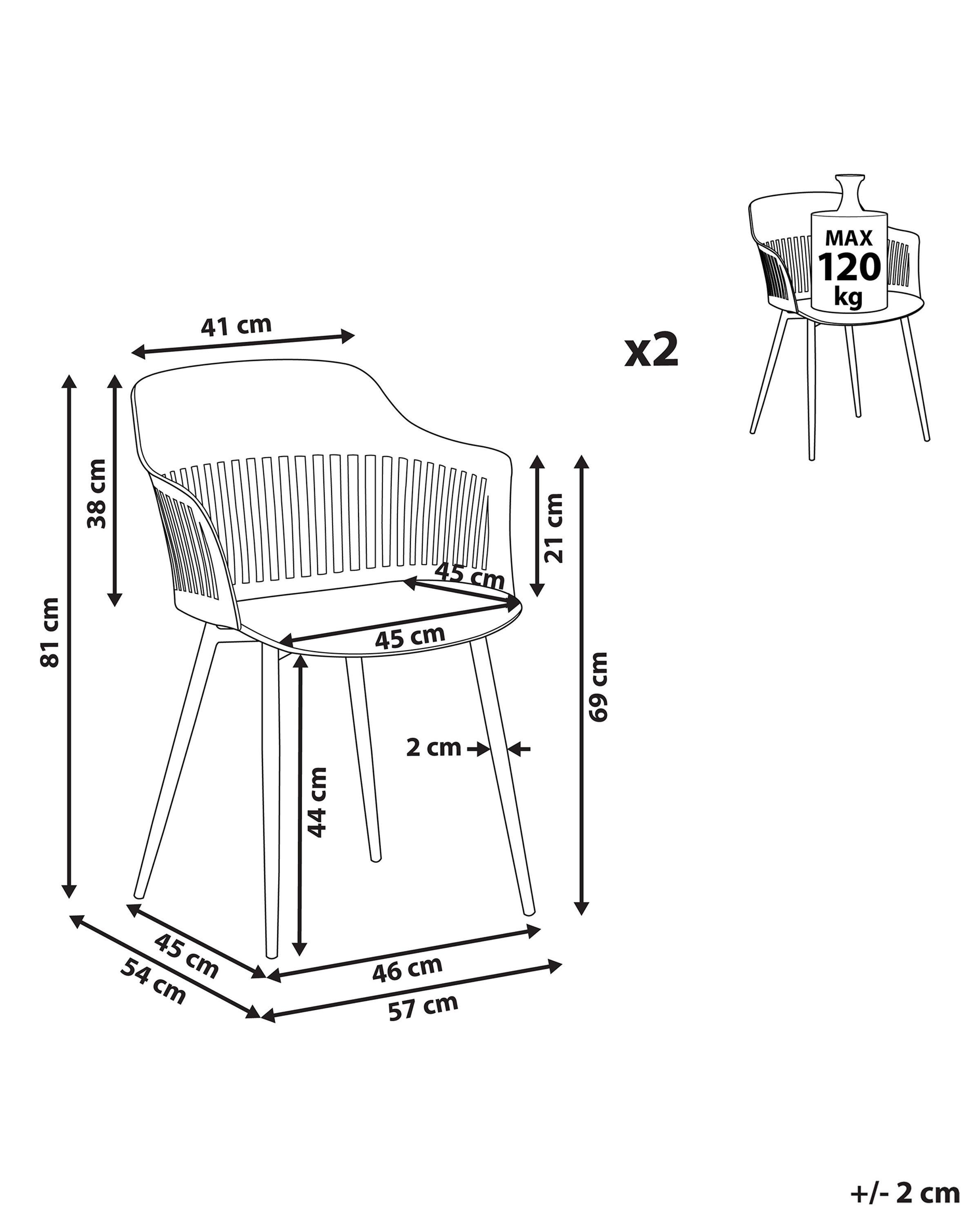 Beliani Esszimmerstuhl 2er Set aus Kunststoff Modern BERECA  