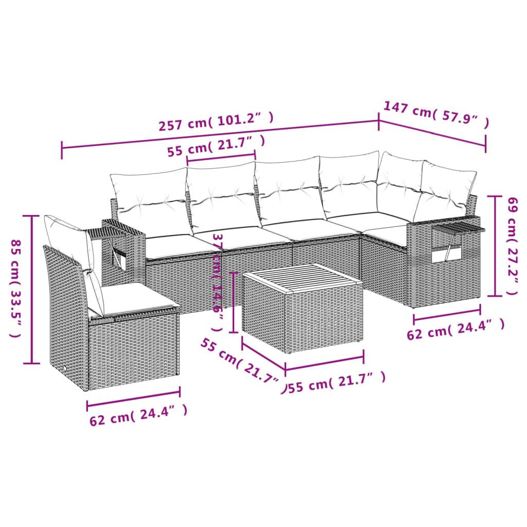 VidaXL Ensemble de canapés de jardin rotin synthétique  